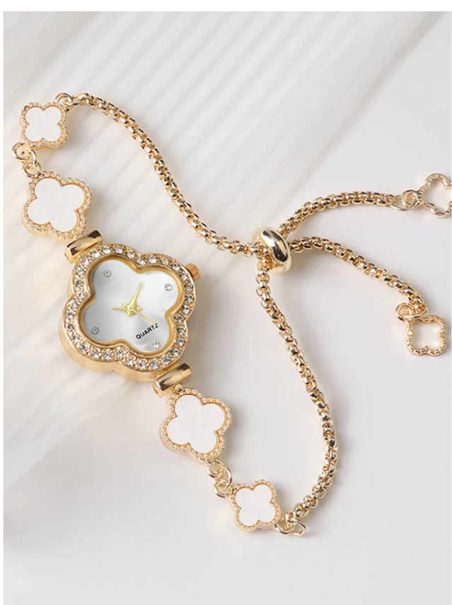 Đồng hồ nữ nhỏ giọt dầu mạ kim cương mịn với đồng hồ thạch anh vòng tay nữ có thể điều chỉnh